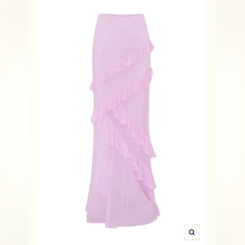 LoveShackFancy Set Mitnessa Asymmetric Ruffle Maxi Skirt and Top - Picture 4 of 4